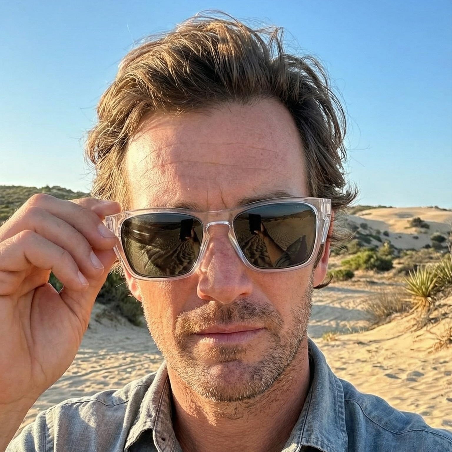 Safety sunglasses at beach